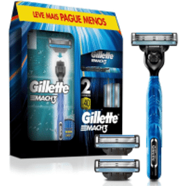 Imagem da oferta Kit Gillette Mach3 Aparelho de Barbear 1 Unidade + 2 Cargas