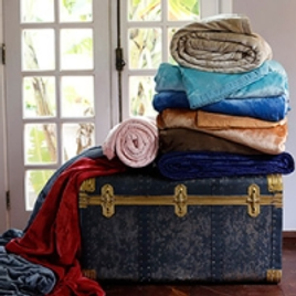 Imagem da oferta Cobertor Queen Flannel Colors com Borda em Percal - Casa & Conforto