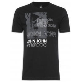 Imagem da oferta Camiseta T-shirt Masculina Bold Freedom - John John - Preto
