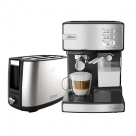 Imagem da oferta Kit Cafeteira Espresso Oster Nova PrimaLatte Inox - BVSTEM6603SS + Torradeira Oster Inox Simple Life – OTOR600