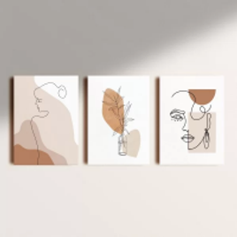 Imagem da oferta Kit 3 Placas Decorativas Minimalist Woman - 20x30cm