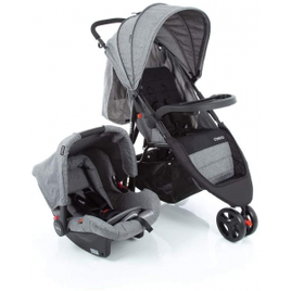 Carrinho Travel System Jetty Duo Cosco Cinza Mescla