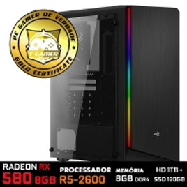 Imagem da oferta PC GAMER IDEAL 2018 Amd Ryzen 5 2600 3.4ghz / Radeon RX 580 8gb / 8gb Ddr4 / HD 1TB / SSD 120gb