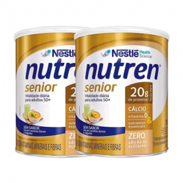 Kit Nutren Senior Sem Sabor Suplemento Alimentar 370g - 2 Unidades