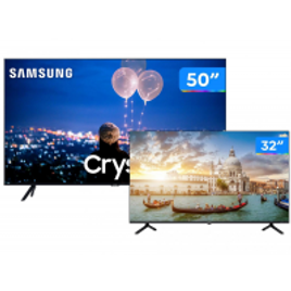 Imagem da oferta Combo Smart TV Crystal UHD 4K LED 50” Samsung – 50TU8000 Wi-Fi + Smart TV Philco HD D-LED 32”