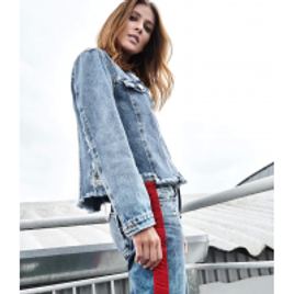 Imagem da oferta Calça Jeans Boyfriend Faixa Lateral em Veludo