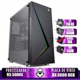 PC Gamer Mancer AMD R5 5600X 8GB SSD 240GB RX 6600 8GB