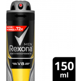 6 Unidades - Desodorante Antitranspirante Aerosol Masculino Rexona V8 72 horas 150ml