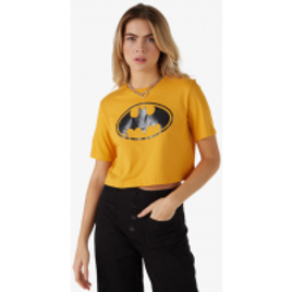 Imagem da oferta Camiseta Cropped Feminina Manga Curta Batman Amarelo Riachuelo