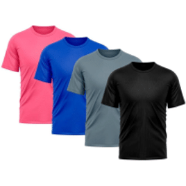 Imagem da oferta Kit 4 Camiseta Masculina Dry Proteção Solar UV Básica Lisa Treino Academia Camisa Camisetas