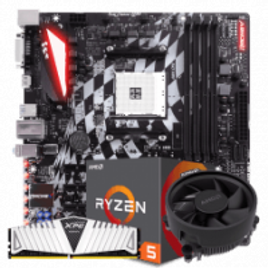 Imagem da oferta Kit Upgrade Placa Mãe Biostar Racing X370GT3 DDR4 AMD AM4 + Processador Amd Ryzen 5 2600x 3.6GHz + Memória DDR4 XPG Z1 8GB 2666MHZ