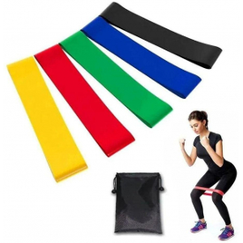 Kit 5 Faixas Elásticas Thera Band 5 Níveis Fisioterapia