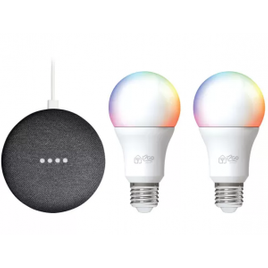 Imagem da oferta Kit Nest Mini 2ª geração Smart Speaker - com Google Assistente + 2 Lâmpadas Inteligentes