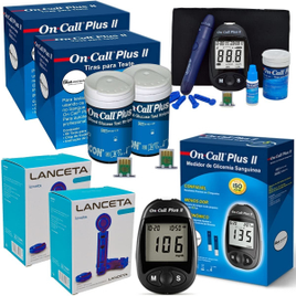 Kit Medidor Oncall Glicemia 100 Tiras Glicose + 200 Lancetas