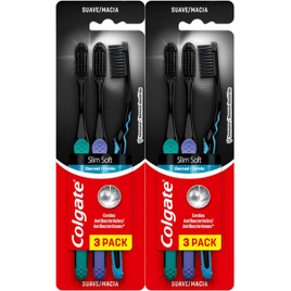 Imagem da oferta 2 Pacotes Escova Dental Colgate Slim Soft Black 3 Unidades (Total 6 Unidades)