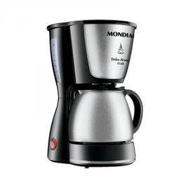 Cafeteira Elétrica Mondial Dolce Arome C-34JI-15X Prepara 15 Xícaras Preta e Inox 110V