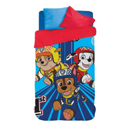 Coberdrom Infantil Lepper Personagens Patrulha Canina Rubble Chase e Marshall Fleece Dupla Face Solteiro