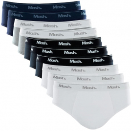 Kit 10 Cuecas Slip Algodão Mash