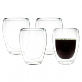 Copos de Parede Dupla 4 peças 380ml para Café - Casambiente