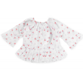 Imagem da oferta Blusa Ciganinha Bebê Flores e Pontilhados Branco - Pugg