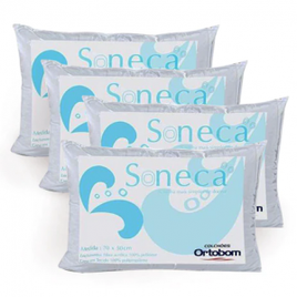 Imagem da oferta Kit 4 Travesseiro Ortobom Fibra Siliconada Soneca 50x70.