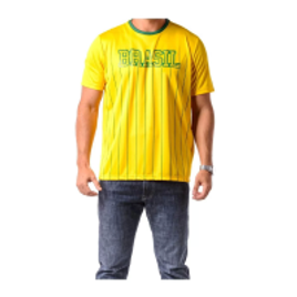 Imagem da oferta Camiseta Braziline Manga Curta Brasil Xingu Adulto - Amarelo