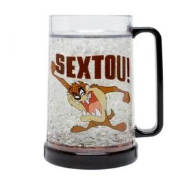 Caneca Chopp Looney Tazmania Friday Gel Plástico 9x10x155cm 450ml