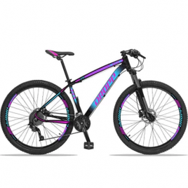 Imagem da oferta Bicicleta Dropp Z4X 27v Câmbios ACERA/DEORE Freio Hidráulico Suspensão com Trava no Ombro Aro 29 - Azul e Rosa