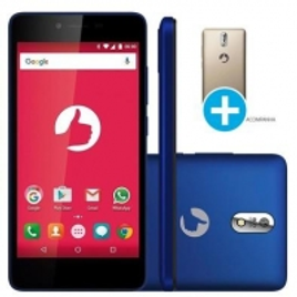 Smartphone Positivo Twist S520 8GB 8MP Tela 5´ Azul + Capa Carregadora Dourada