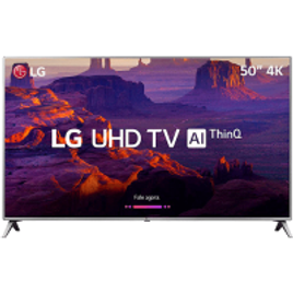 Imagem da oferta Smart TV LED 50" UHD 4K LG 50UK6510 4 HDMI 2 USB ThinQ AI WI-FI Prata