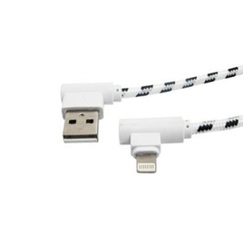 Cabo iPhone Husky Technologies Preto e Branco USB-A x Lightning 90º 1 metro - ARGA005