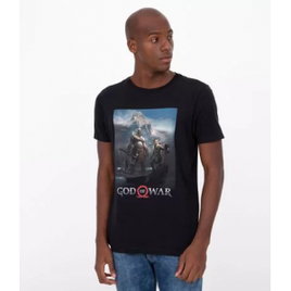 Imagem da oferta Camiseta Manga Curta com Estampa God OF War Preto
