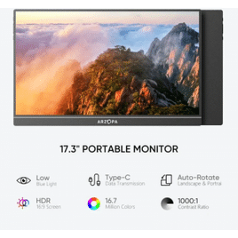 Imagem da oferta Monitor Portatil Arzopa A1M 17.3'' FHD 1080P IPS