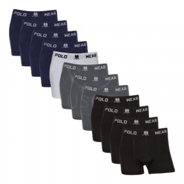 Imagem da oferta Kit com 12 Cuecas Boxer Poliéster Elastano Polo Wear