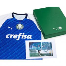 Imagem da oferta Kit Camisa Palmeiras Marcos 1999 Edição Especial Autografada Torcedor Puma - Azul