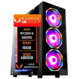 Imagem da oferta PC Gamer Fácil AMD Ryzen 5 5600g Radeon Vega 7 Graphics 16GB DDR4 3000mhz SSD 480GB Fonte 500W Windows