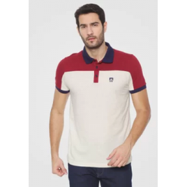 Camisa Polo Mr Kitsch Reta Biking Bege/Vinho