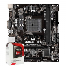 Imagem da oferta Kit Upgrade Placa Mãe ASRock FM2A68M-HD + Processador AMD A6-7480