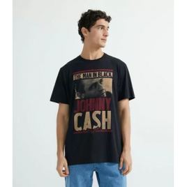 Imagem da oferta Camiseta Manga Curta com Estampa Localizada Johnny Cash