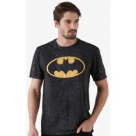 Camiseta Manga Curta Batman Estonado Preto