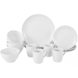 Imagem da oferta Aparelho de Jantar 16 Peças Schmidt Porcelana - Redondo Branco Universal