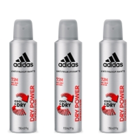 Imagem da oferta Kit 3 Desodorantes Aerosol Adidas Masculino Cool & Care Dry Power 150ml