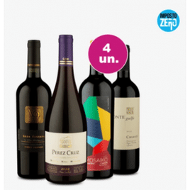 Imagem da oferta Kit 4 Vinhos 750ml - Pérez Cruz V9 Gran Reserva Mosaiko e Monteguelfo Chianti