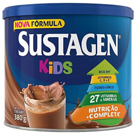 10 Unidades de Complemento Alimentar Sustagen Kids Chocolate Lata 380g
