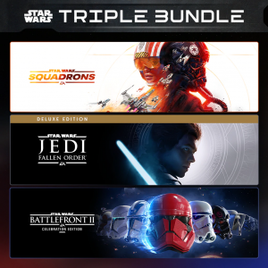 Imagem da oferta Jogo Pacote Triplo da EA Star Wars: Squadrons + Jedi Fallen Order Edição Deluxe + Battlefront II Celebration Edition - PS4