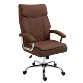 Imagem da oferta Cadeira De Escritório Presidente Base Cromada Com Rodinha Fortt Munique Marrom - Cpf14-m