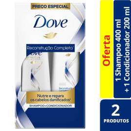 Imagem da oferta 2 Kits Dove Reconstrução Completa Shampoo 400ml + Condicionador 200ml