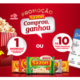 Imagem da oferta Compre 3 produtos SAZON e Ganhe Premios nos apps do RecargaPay, Cinemark ou Velox