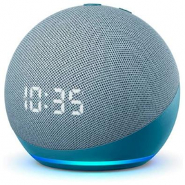 Imagem da oferta Echo Dot (4ª Geração) com Relógio e Alexa Amazon Smart Speaker Azul - B085M5P9LF