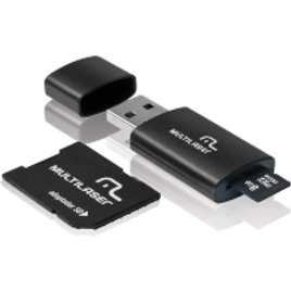 Imagem da oferta Kit 3 em 1 Pendrive + Adaptador SD + Cartão De Memória Classe 4 com Trava de Segurança 8GB Preto Multilaser - MC058
